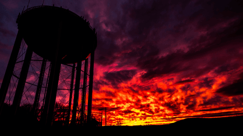 Water Tower Sunset