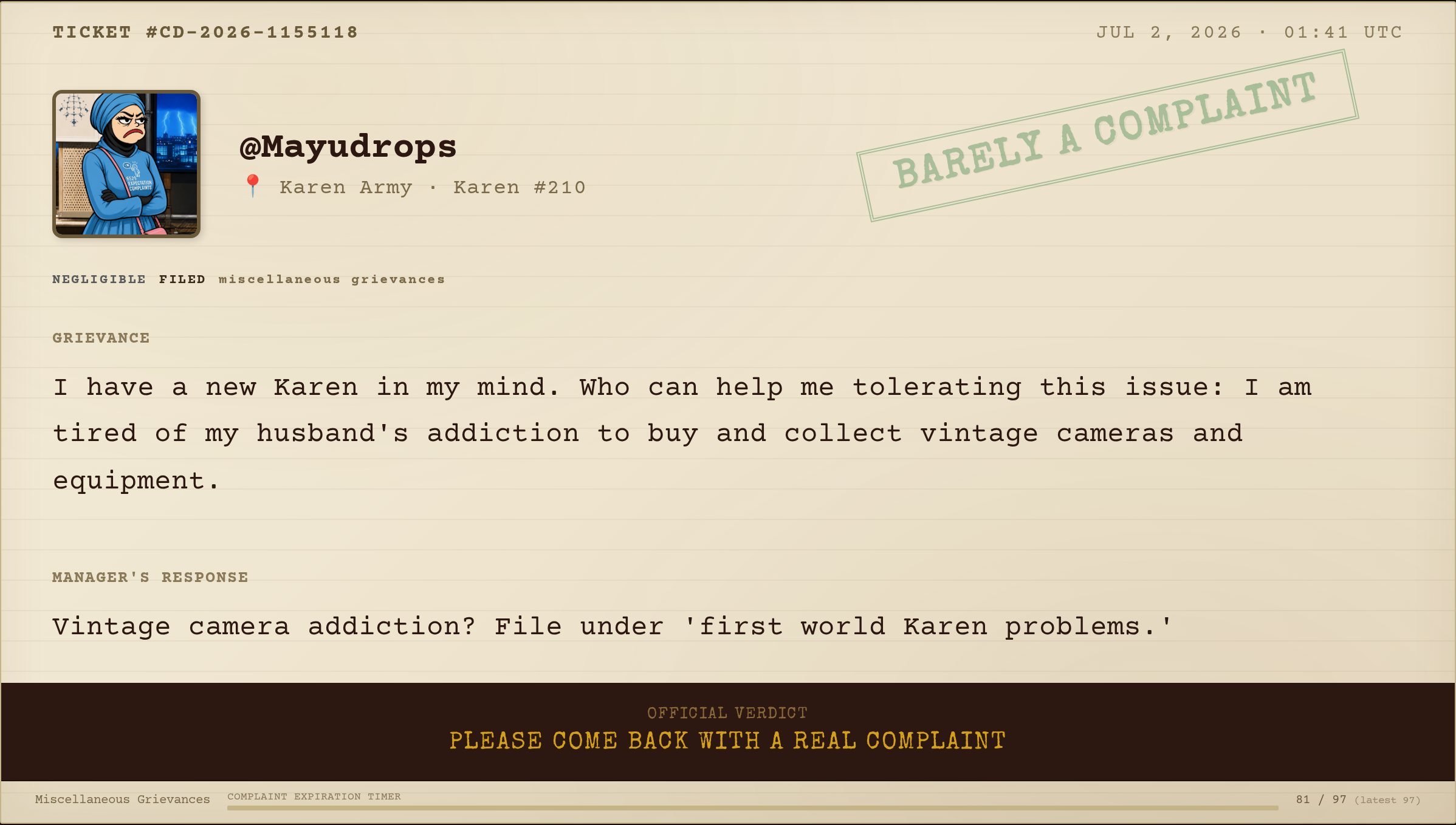 Complaint #155