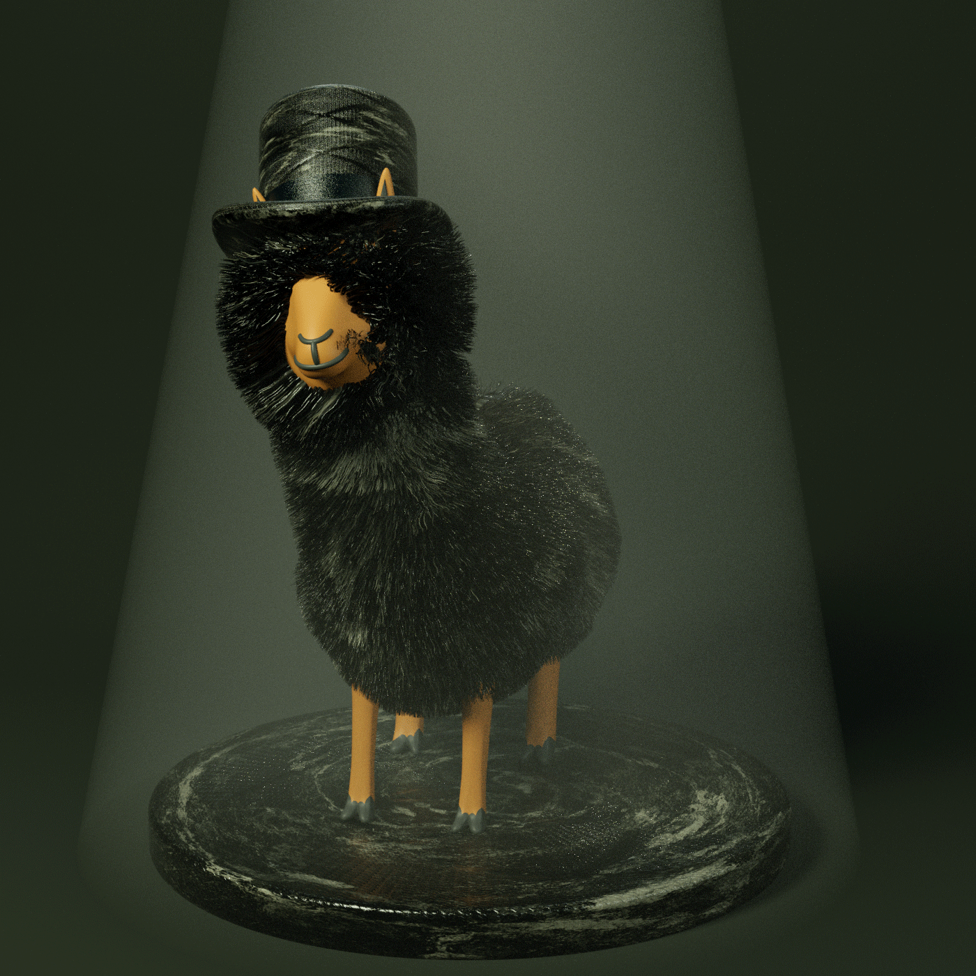 BABYCRYPTOLLAMAS #0140:	Black Marble Baby by Psychdre
