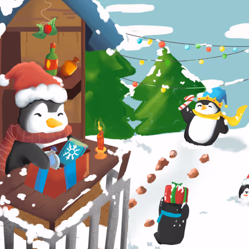Jolly in the Snow: A Penguin’s Christmas Cheer!