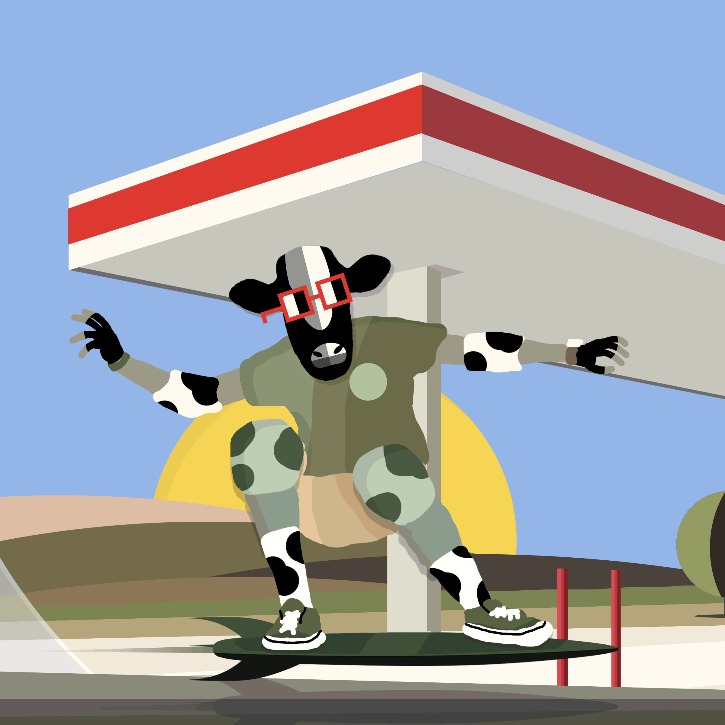 Noun Cow sk8r inspired by Grant Riven Yun #15/100