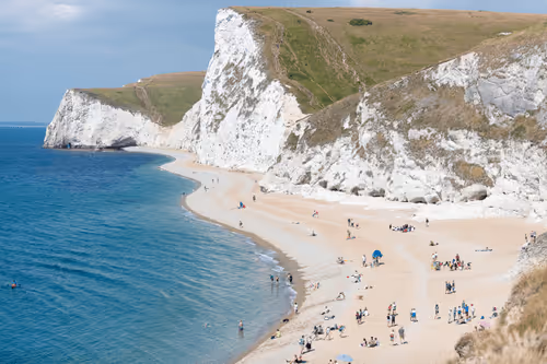 The beach at Durdle Door. July 11, 2018. 