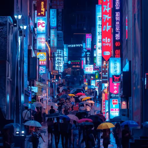 Rainy Gangnam Night