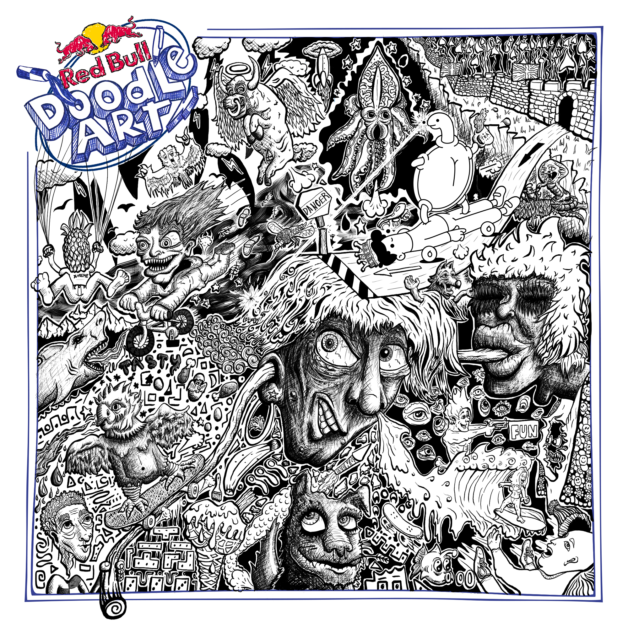 Red Bull Doodle Art Collection mentored by Burnt Toast #11284/12935