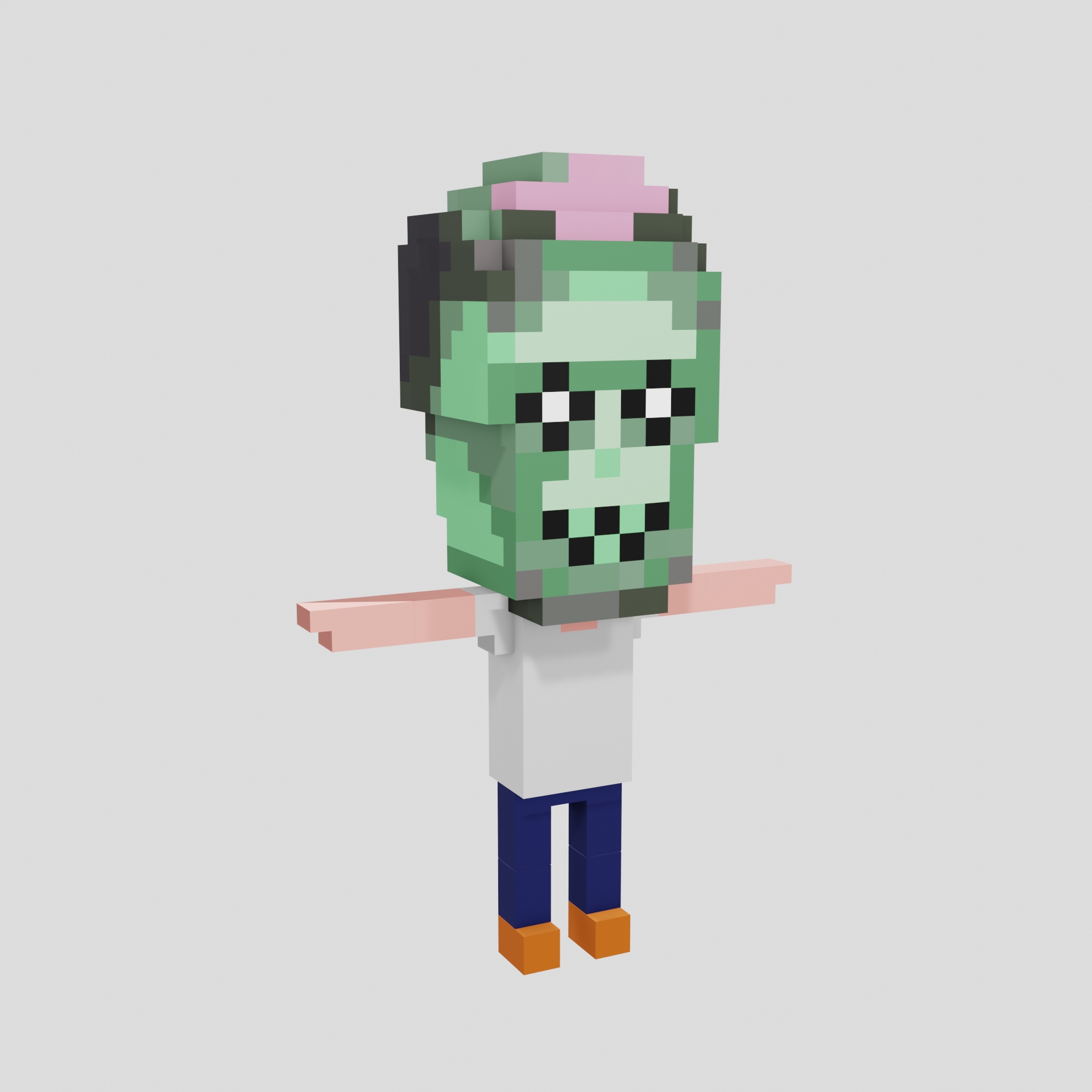 Stoned Voxel Human #Zombie