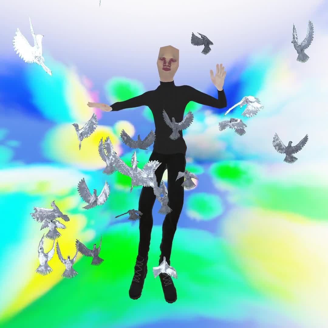 Cloud #25: The Rare Sky Pixel Character With the Doves.