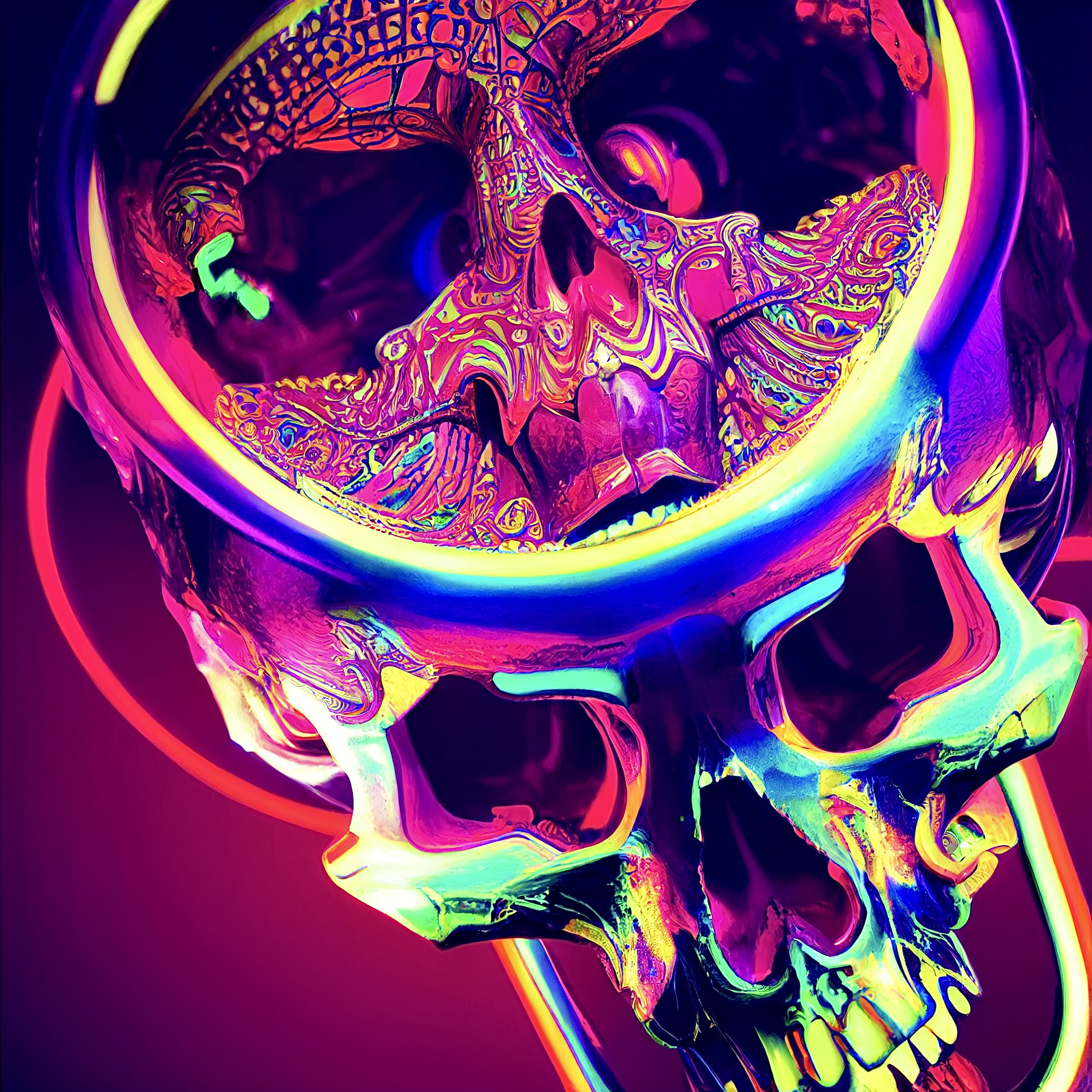 Psychedelic Cyber Skull #3