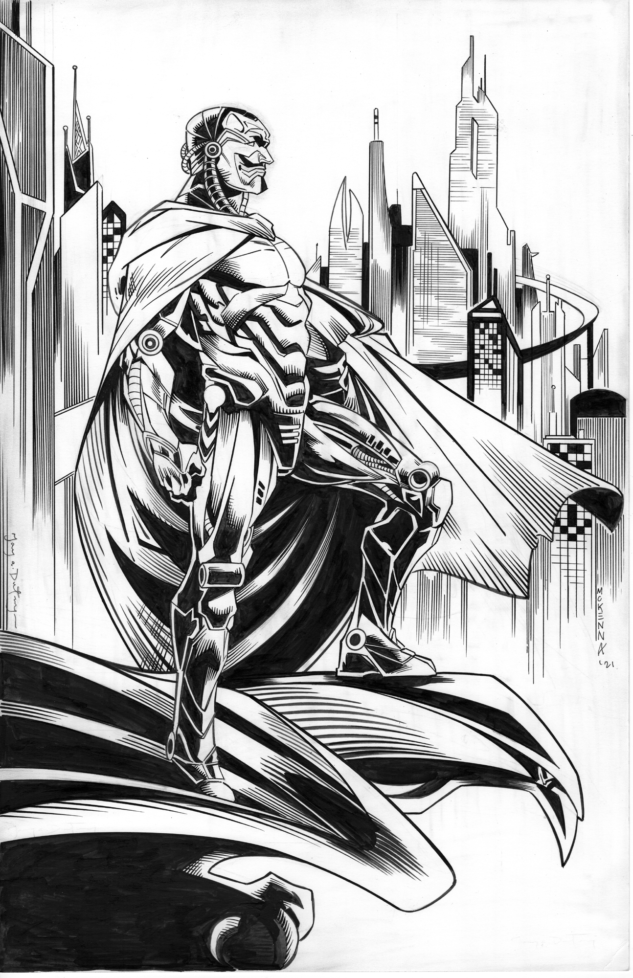 SATOSH1 and the citadel skyline (original drawing) #21/21