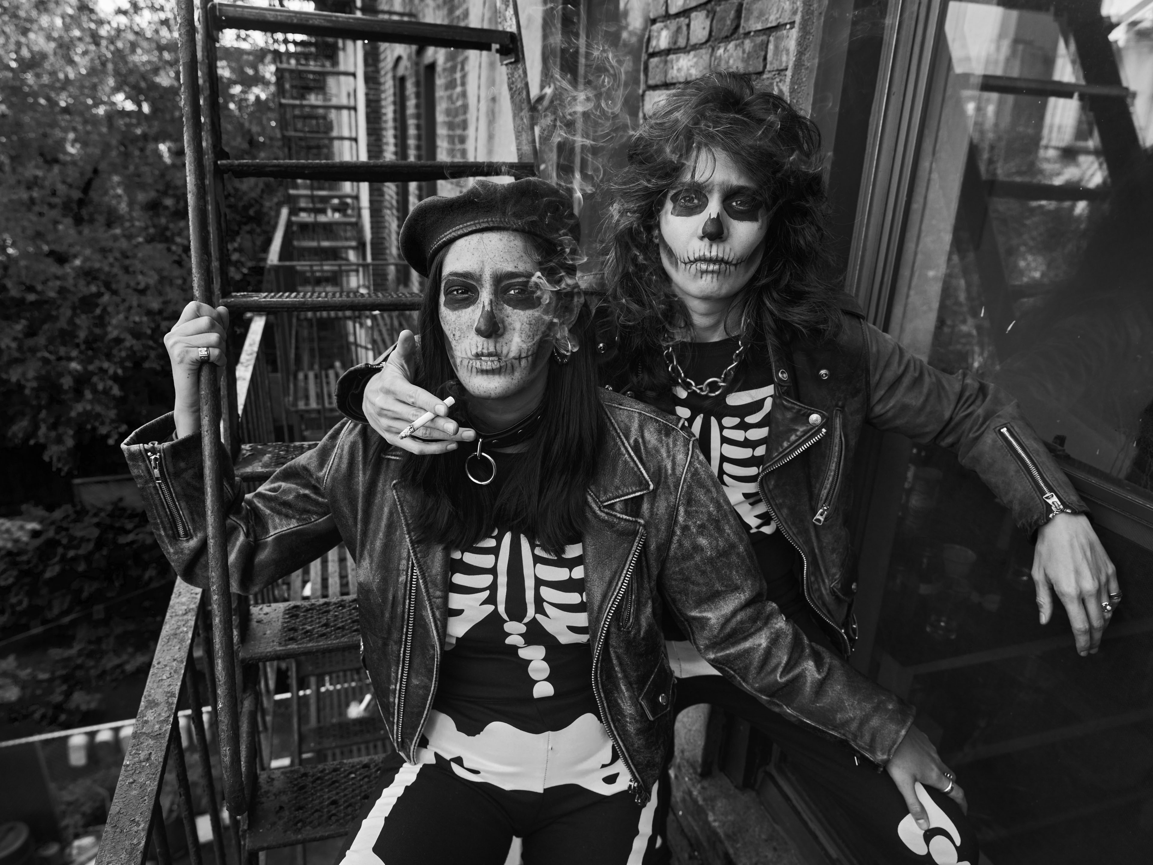 Halloween in Brooklyn #4 - Patrice and Asia as “Skeleton Couple”