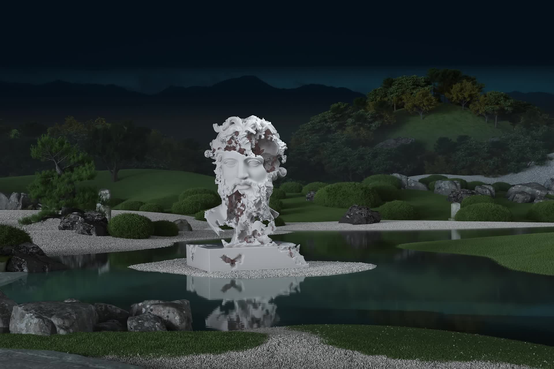 Eroding and Reforming Bust of Zeus (Earth Day) #54/100
