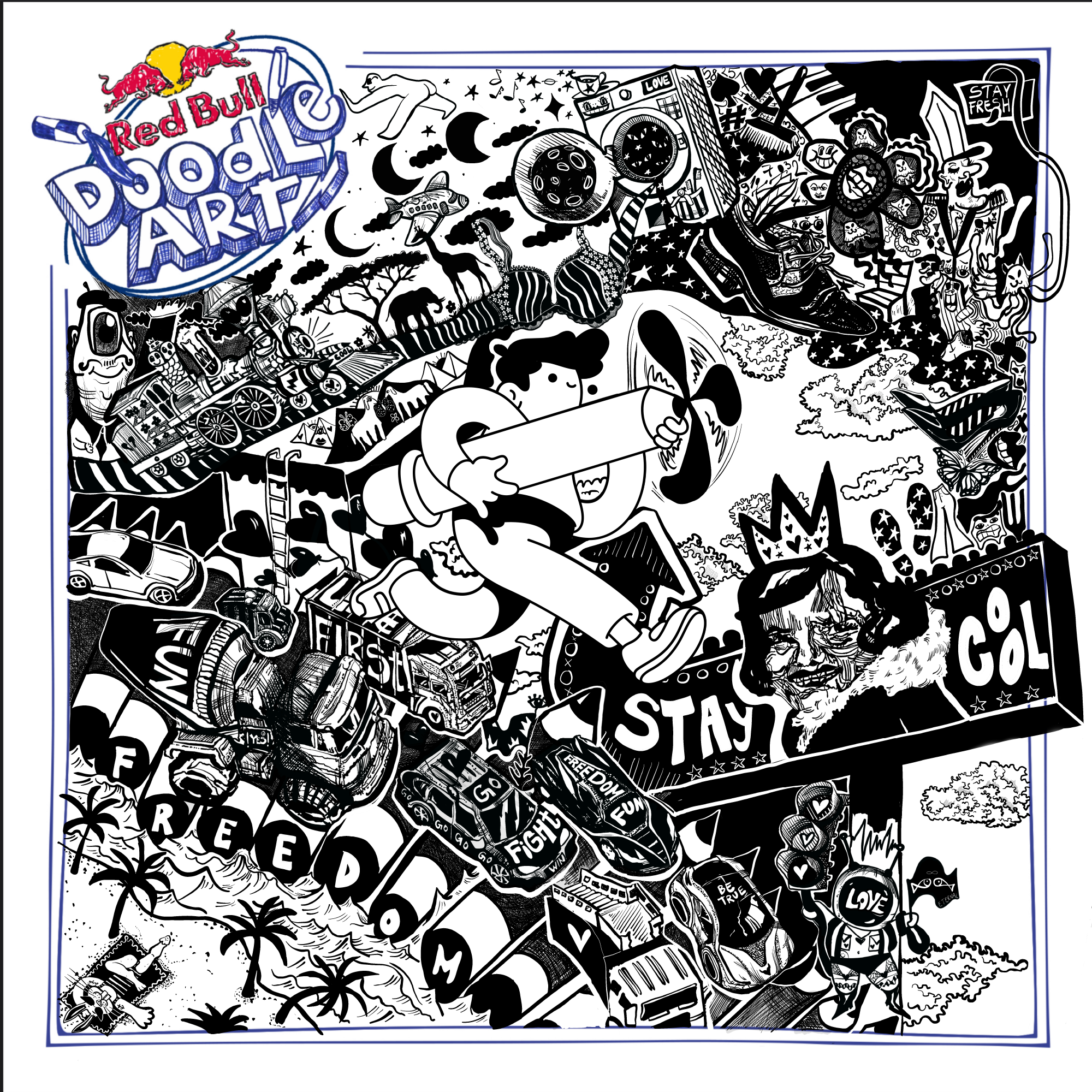 Red Bull Doodle Art Collection mentored by Burnt Toast #6502/12935