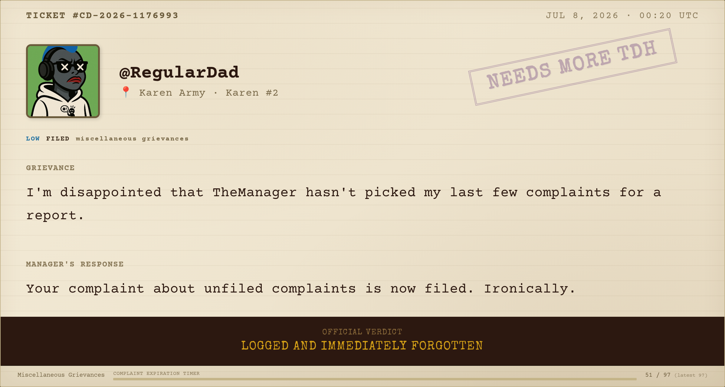 Complaint #174