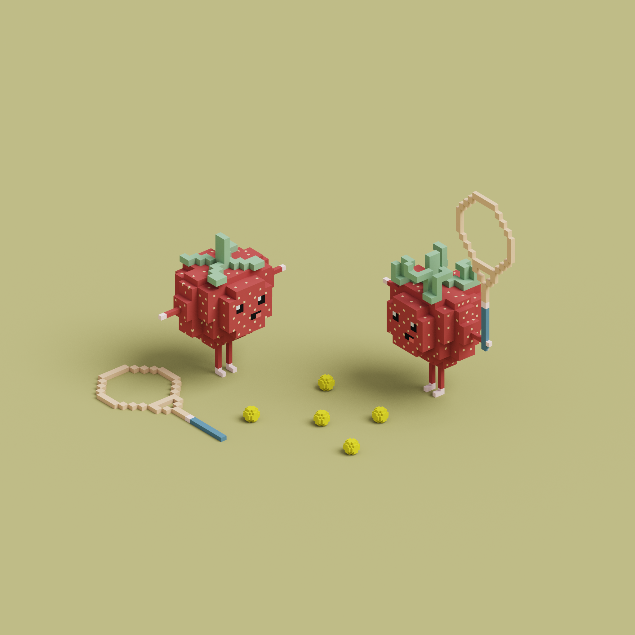 Voxel Strawberries