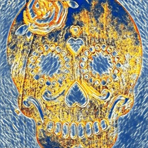 Sugar Skull fantasy face GIF meme exotic rose flower retro Mexican Mexico Latina Latin Spanish