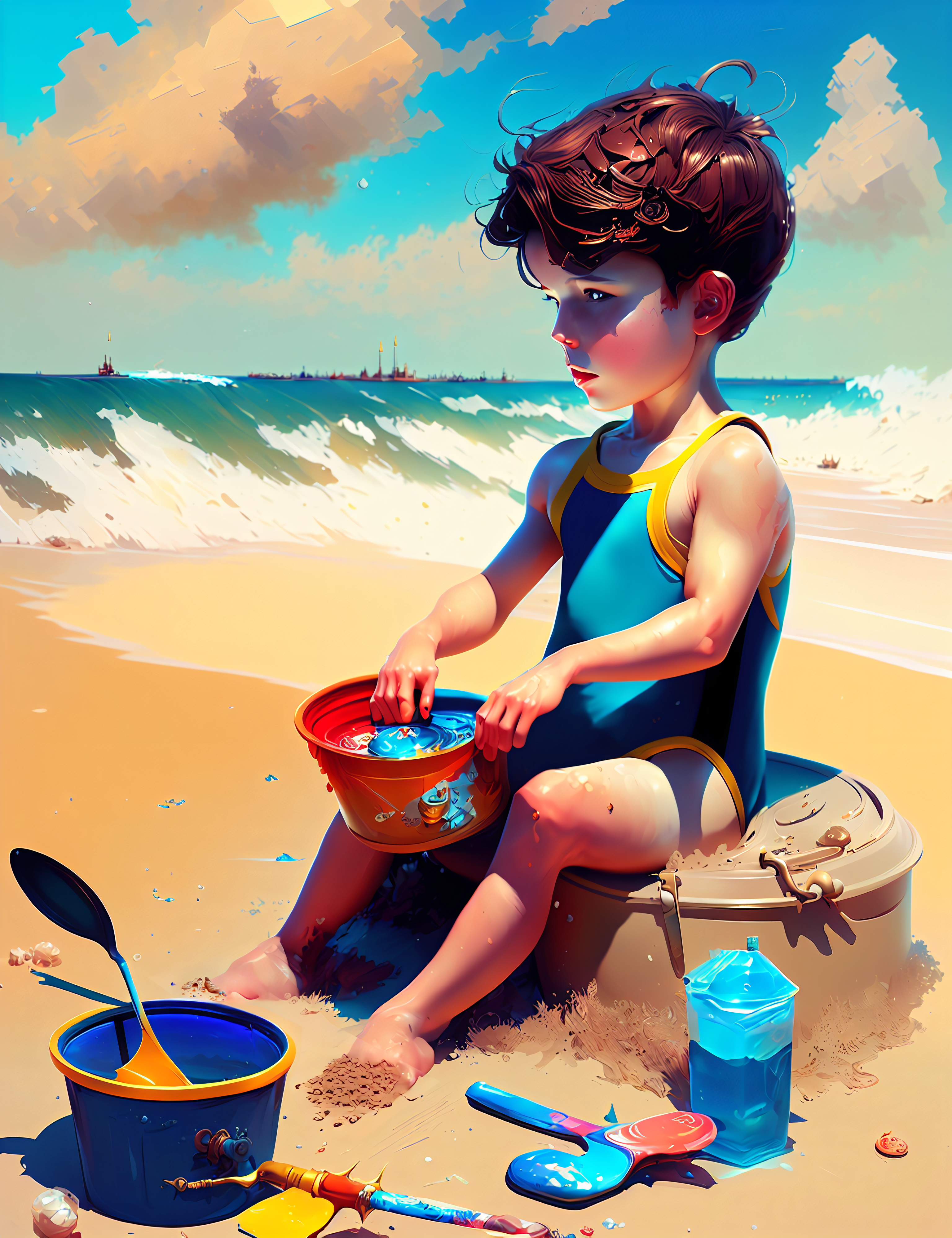 Day At The Beach - Child