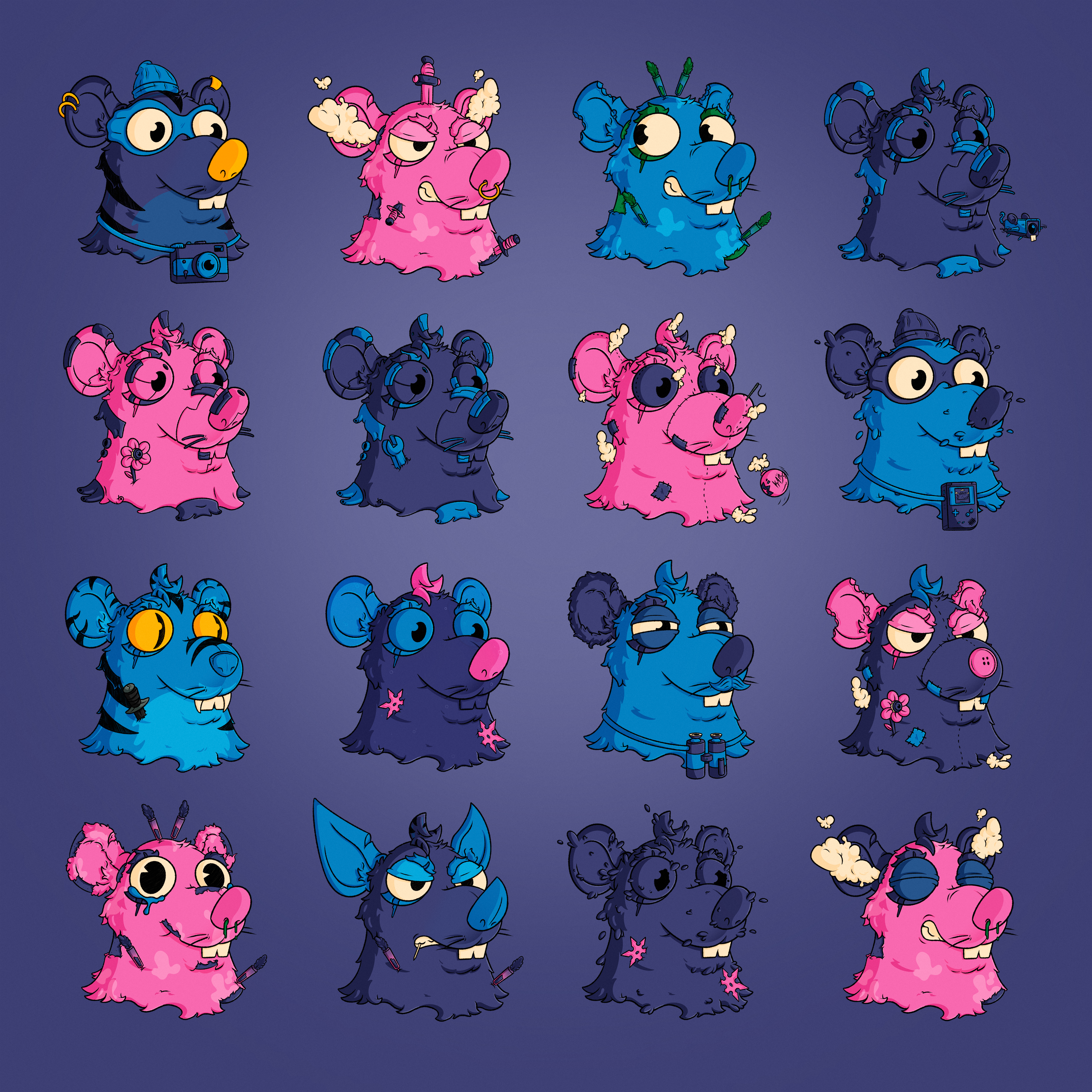 Squabble Heads: Purple Ratties