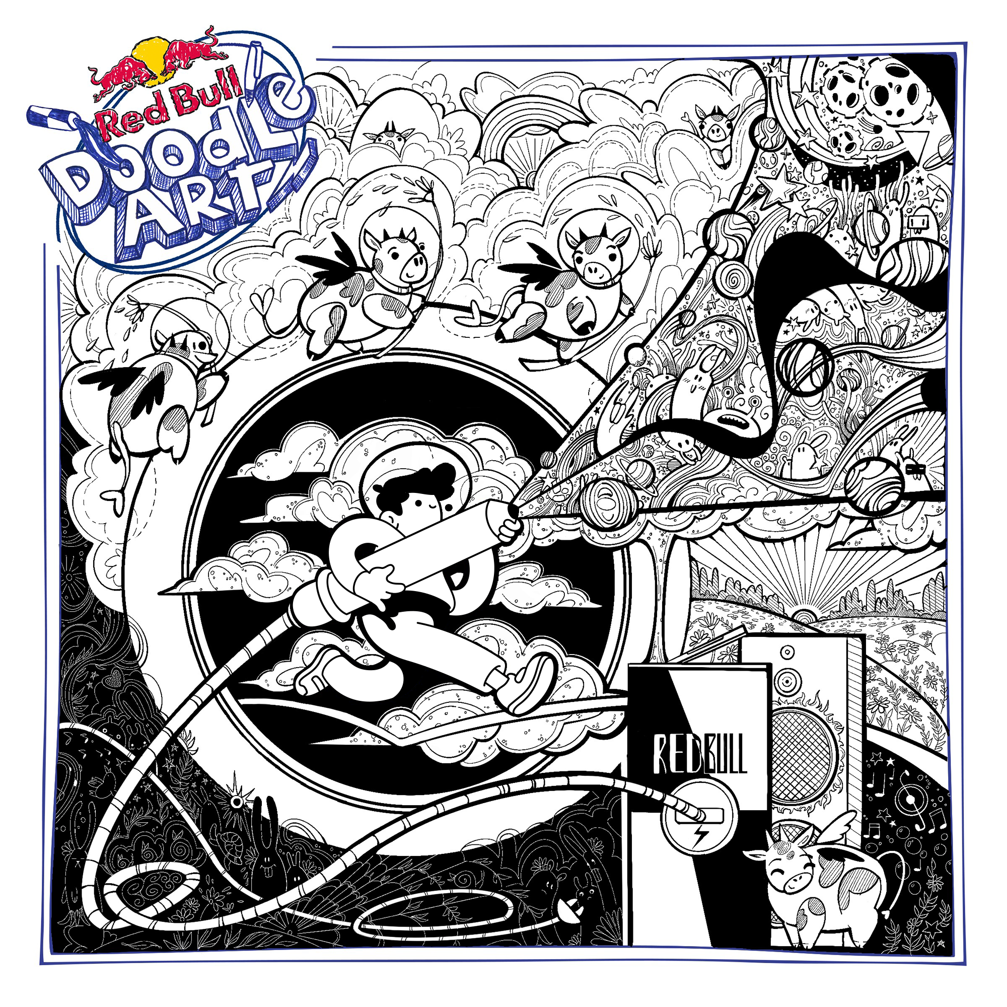 Red Bull Doodle Art Collection mentored by Burnt Toast #6501/12935