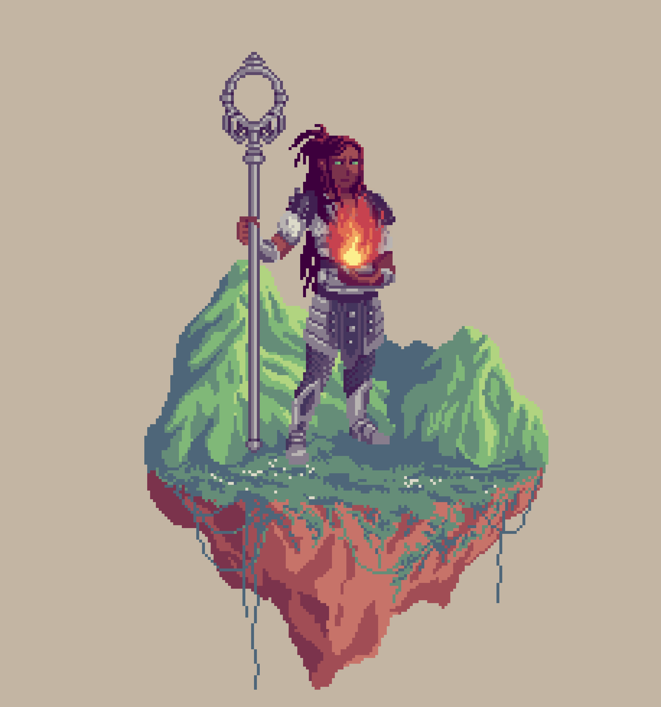 Valiant Human Flamefist Monk from The Mountains