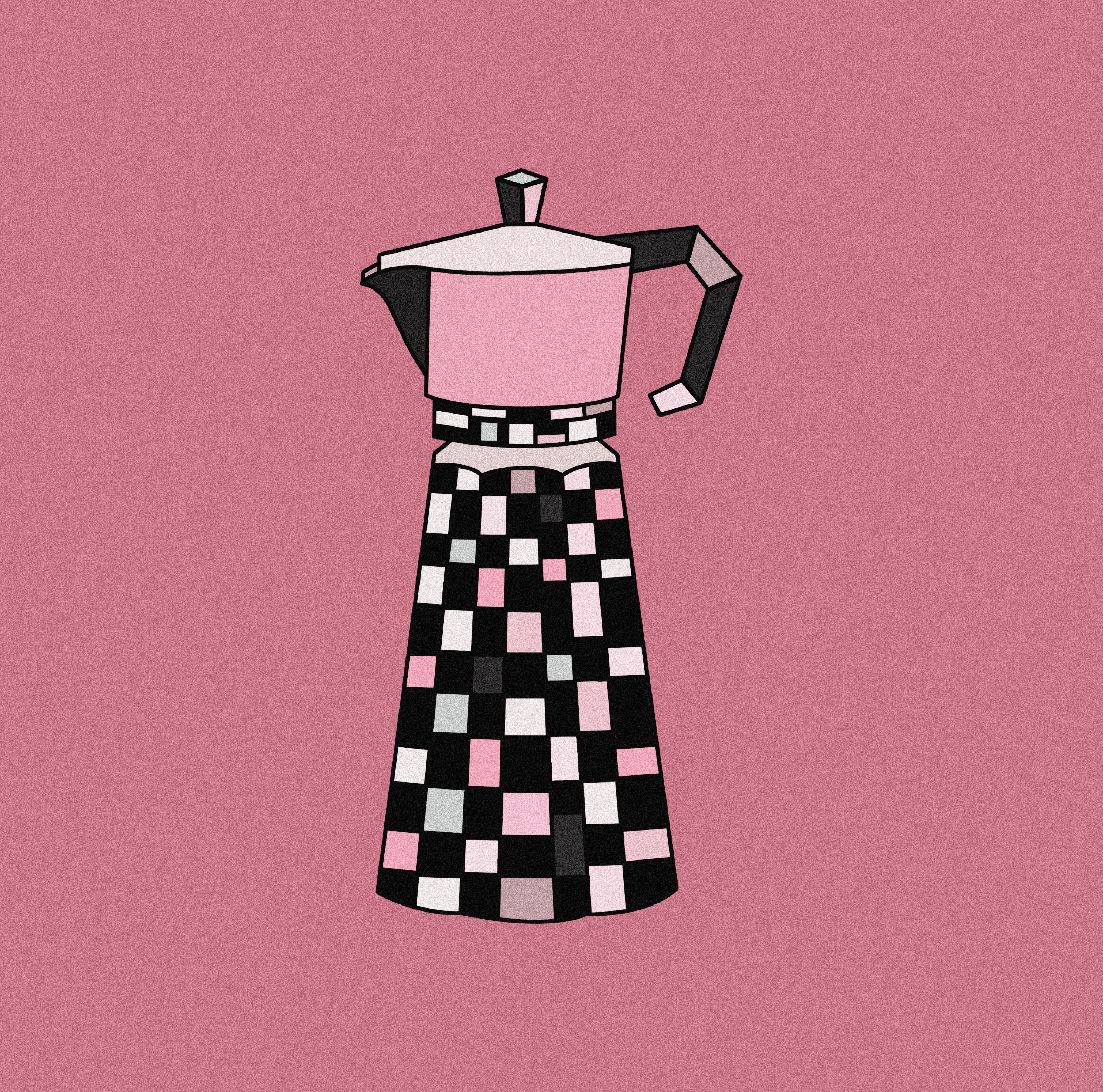 Coffee on pink