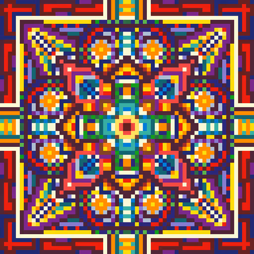 Pixel Mandala 002 by Joaquim Mutim