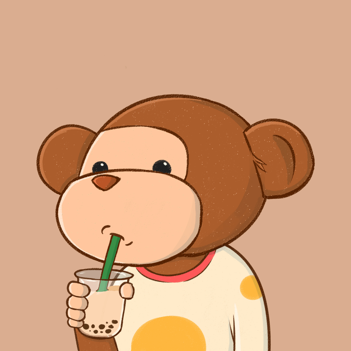 Xam the monkey - Boba milk tea #17