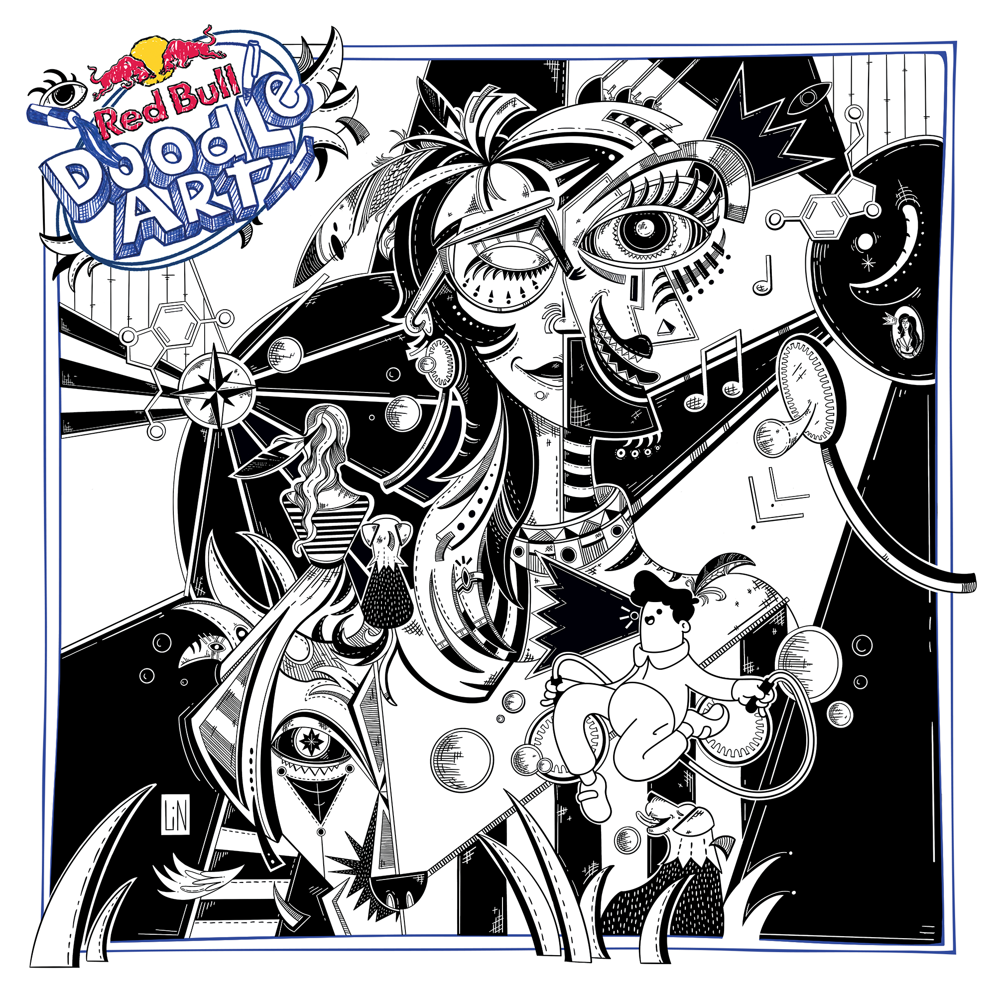 Red Bull Doodle Art Collection mentored by Burnt Toast #6486/12935