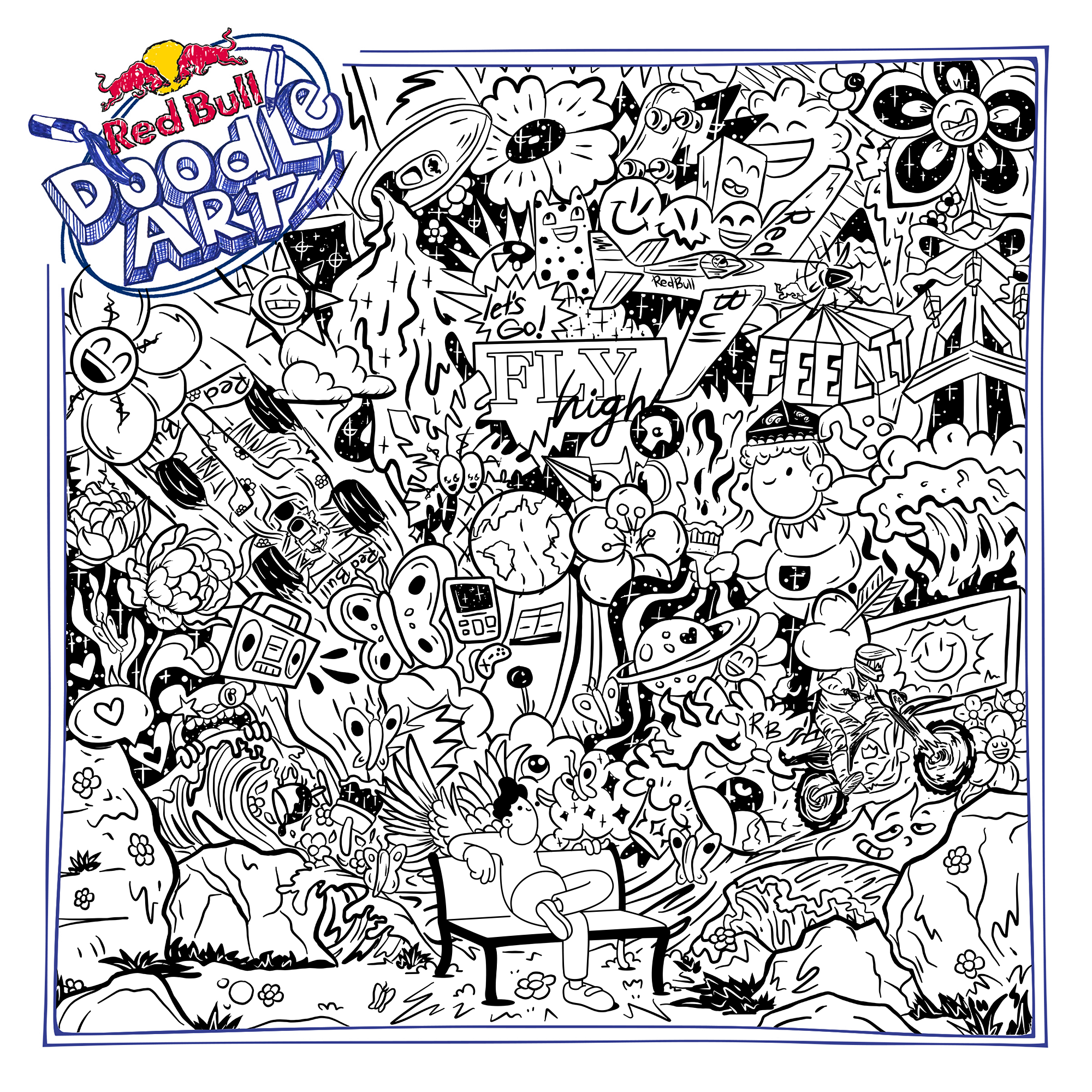 Red Bull Doodle Art Collection mentored by Burnt Toast #6526/12935