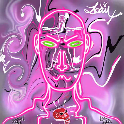 The Purple Neon Face