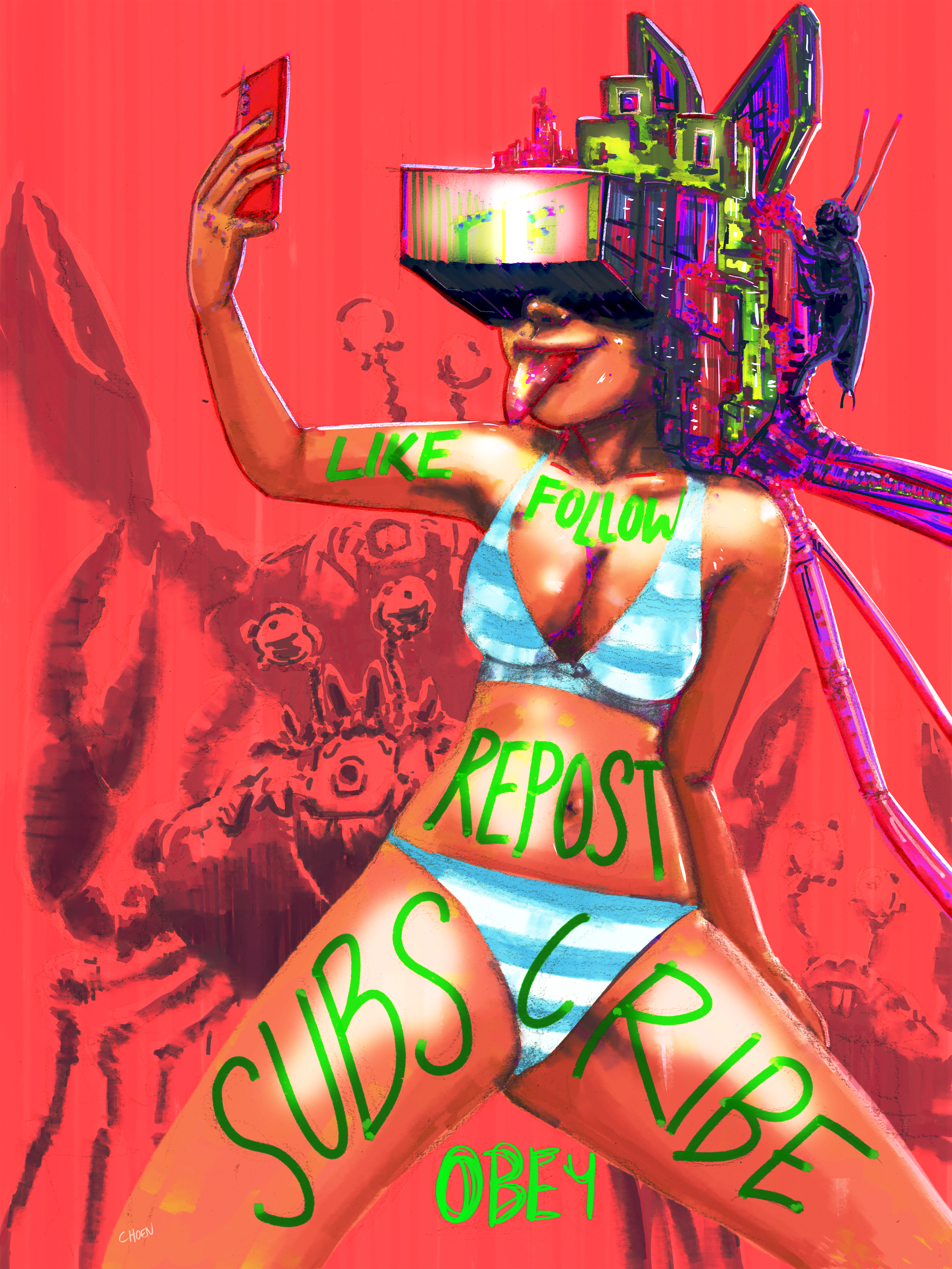Like. Follow. Repost. Subscribe. OBEY.