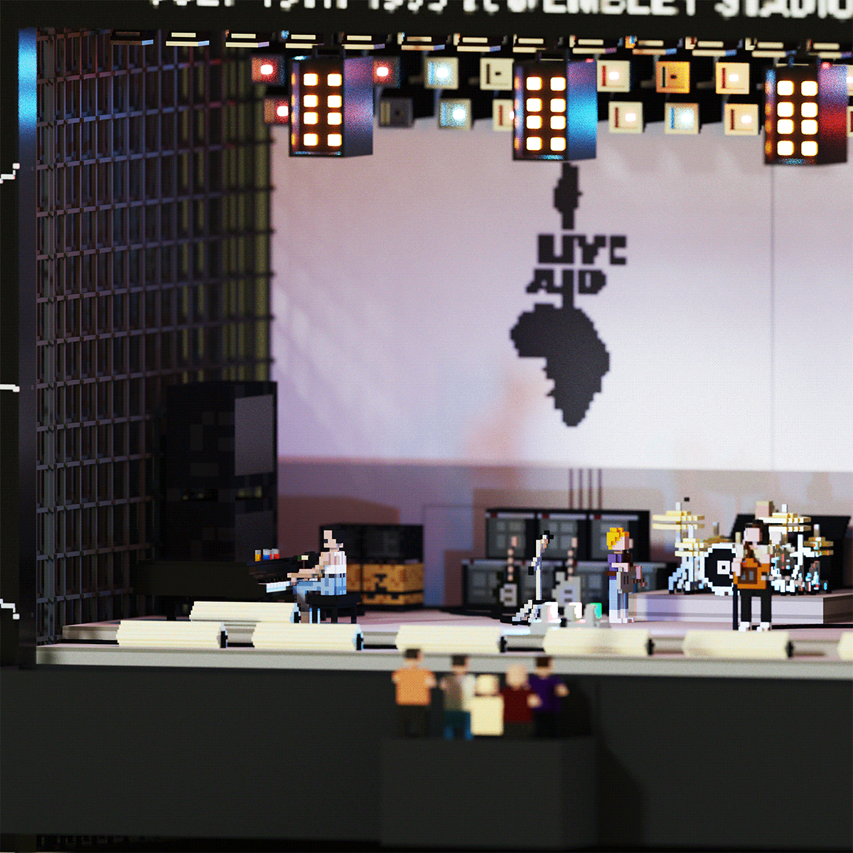 Queen Live Aid 1985 - Voxelart