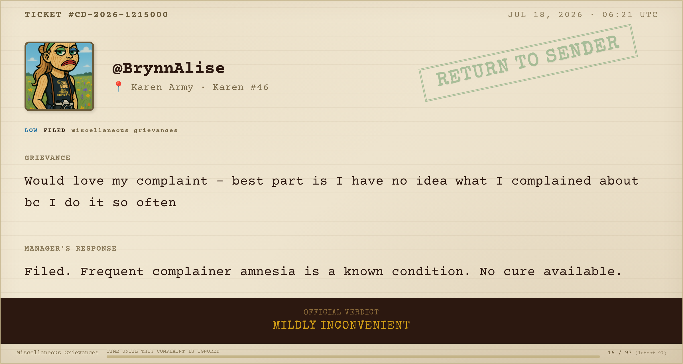 Complaint #206