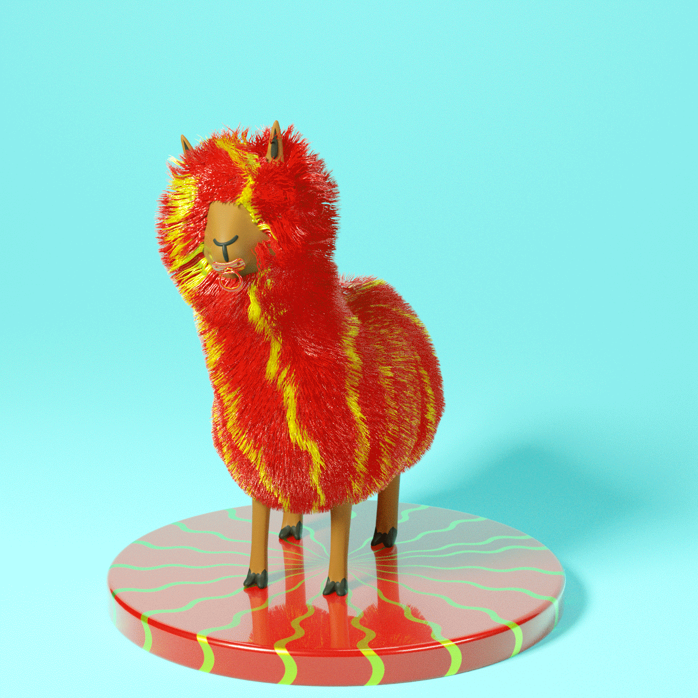 BABYCRYPTOLLAMAS #0086:	Squiggly Red Baby by Psychdre