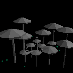 mushroom forest (キノコの森): obsidian stranded (green ethereal)