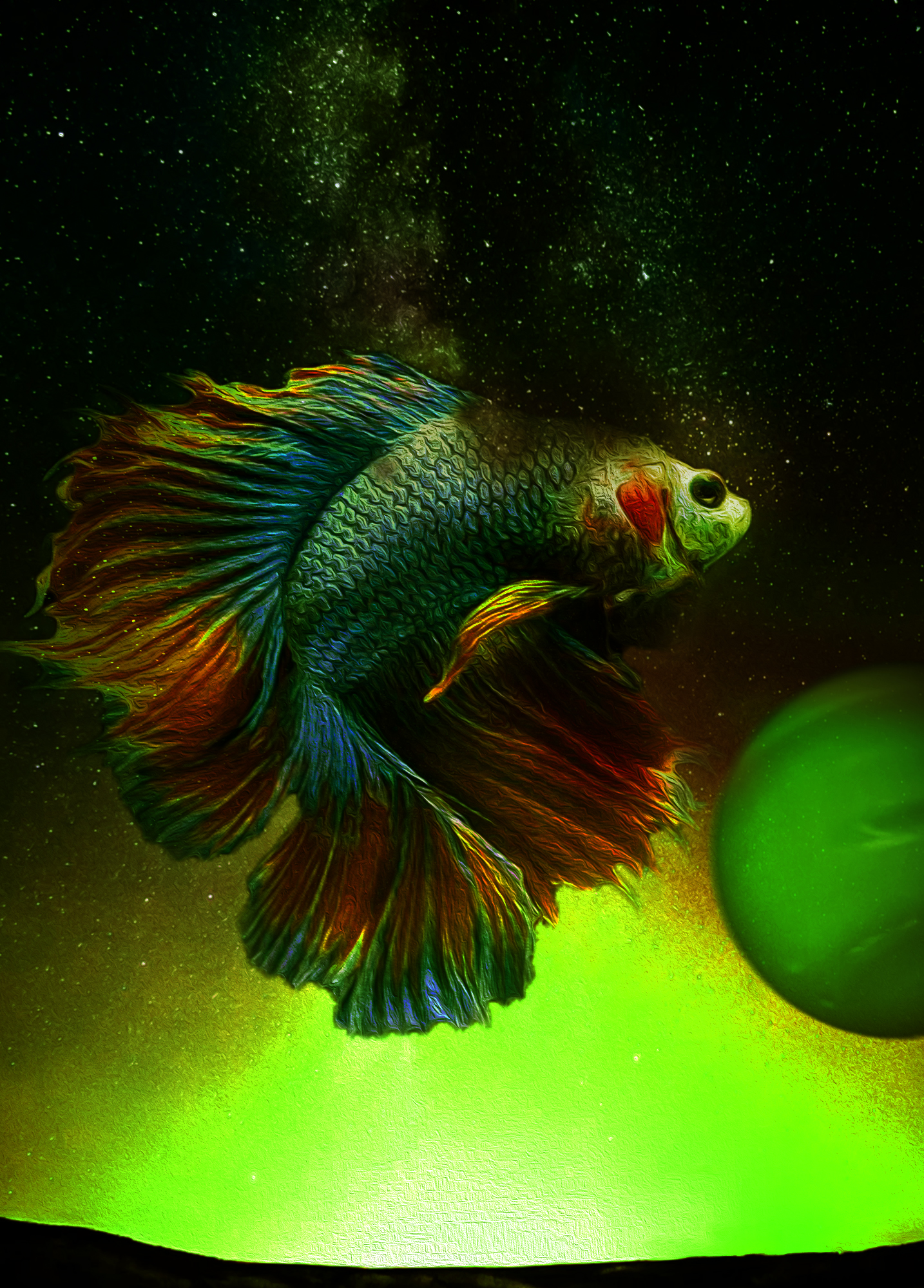 Bitte Fish #04 - Green Galaxy