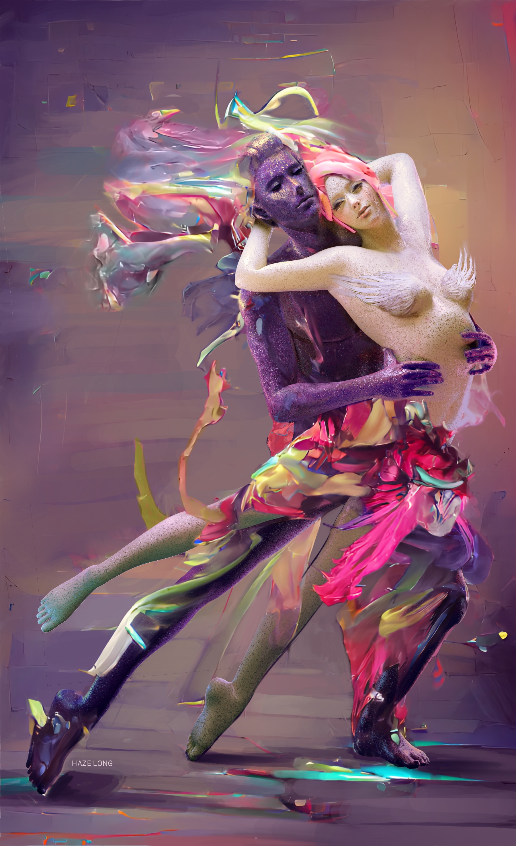 Digital Embrace of the Eternal Lovers