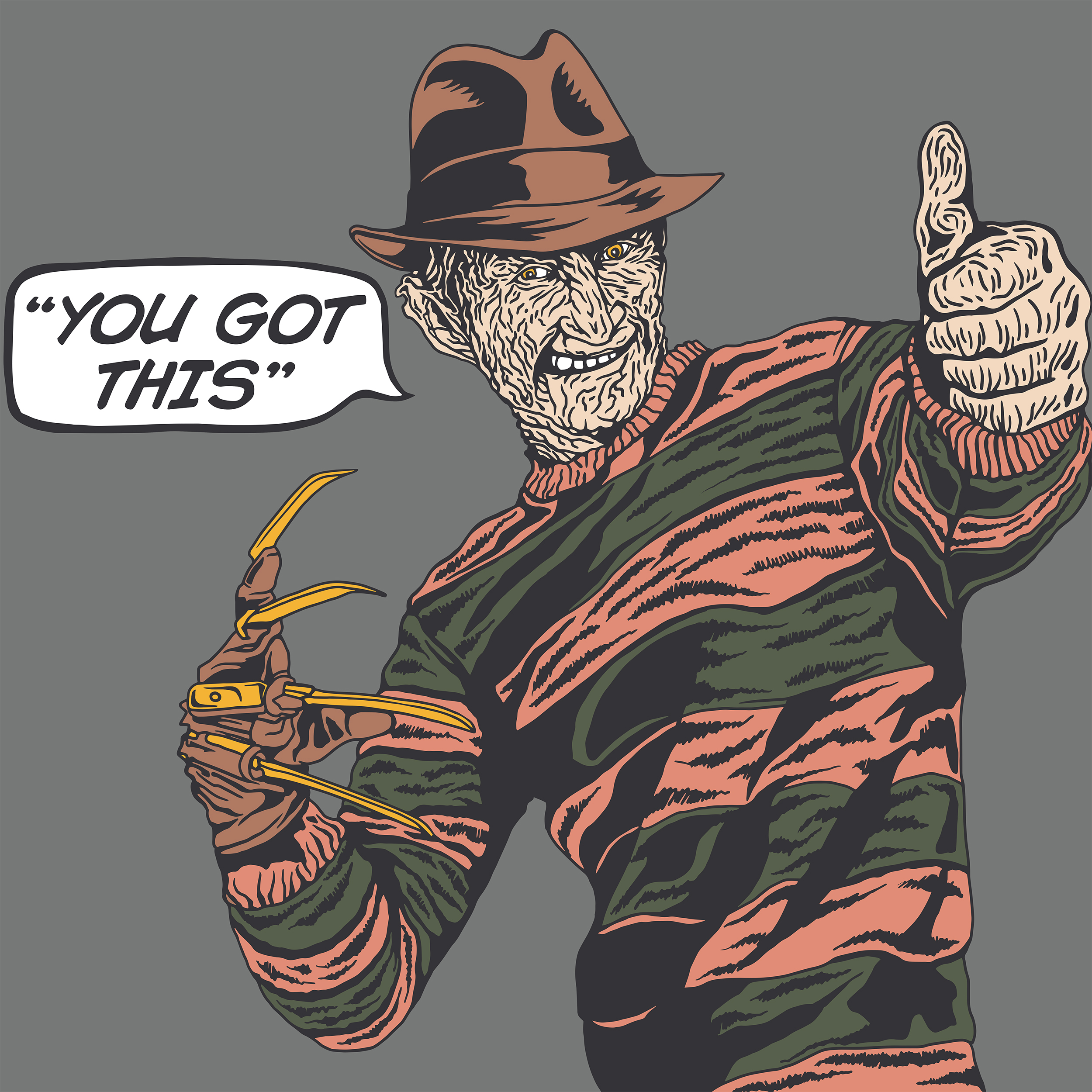 “You Got This” in Bae Gray with Gold Blades