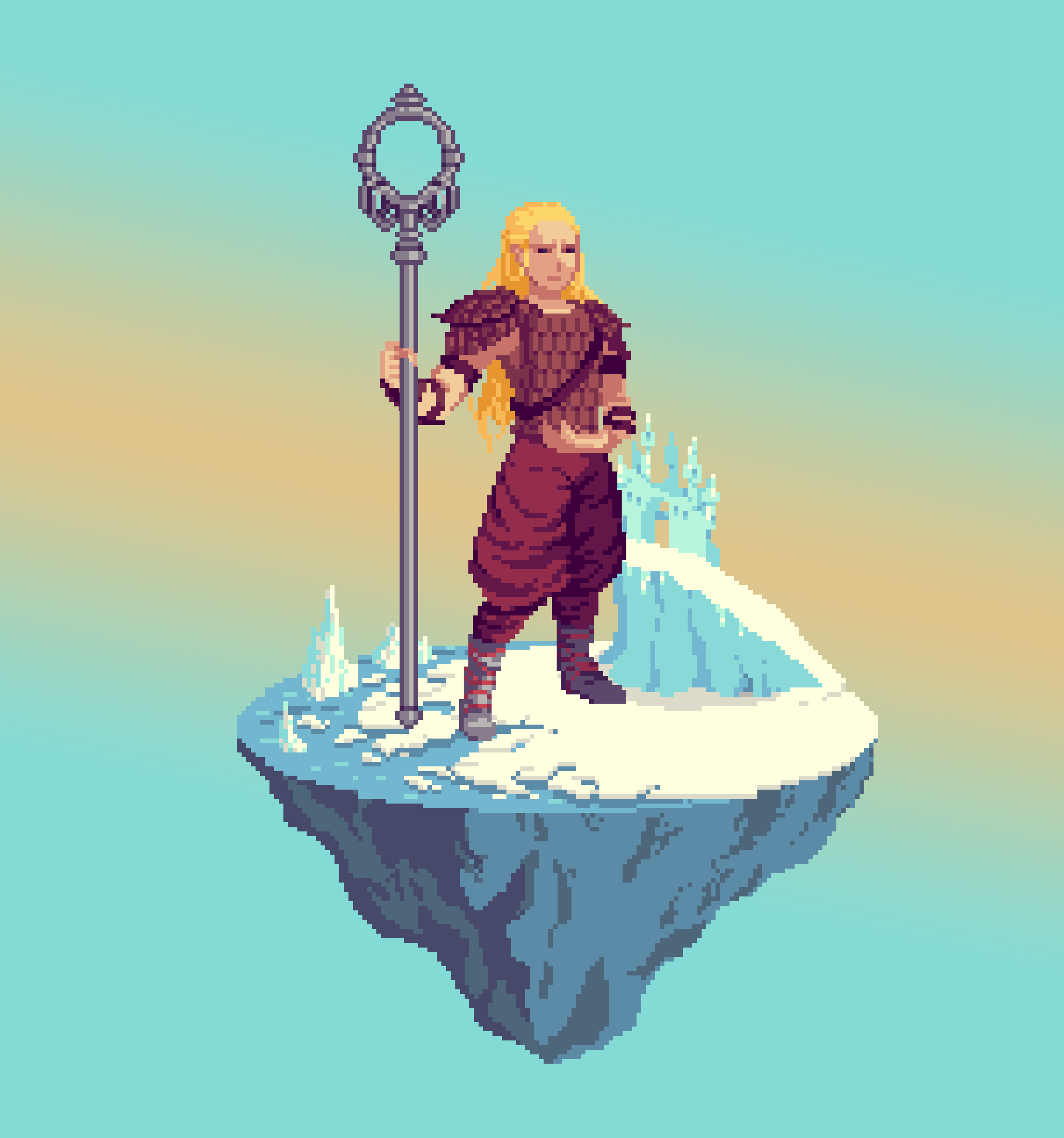 Sanddune Human Longstaff Monk Hero of The Castle