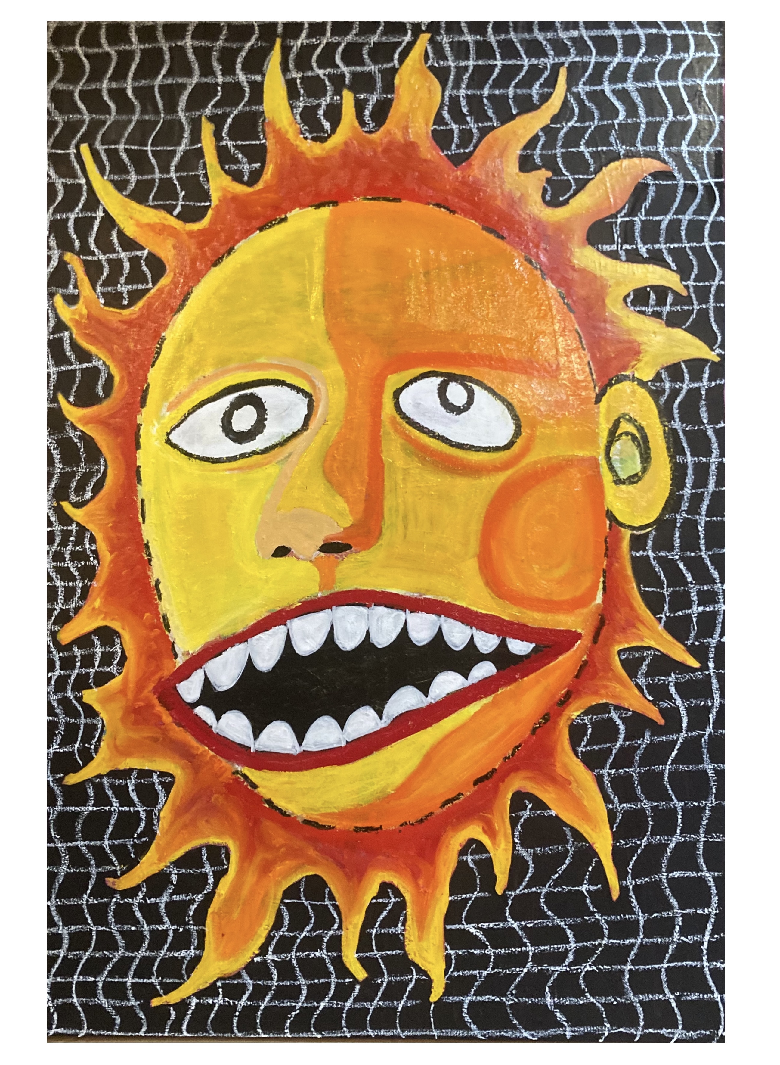 “SHiNE BRiTE!” Finger painting by Steven Rea