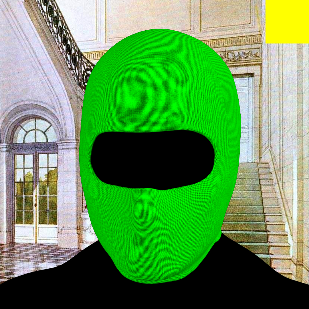 Villain #299 - The Green Balaclava Villain on the Riches background with the Yellow Accent
