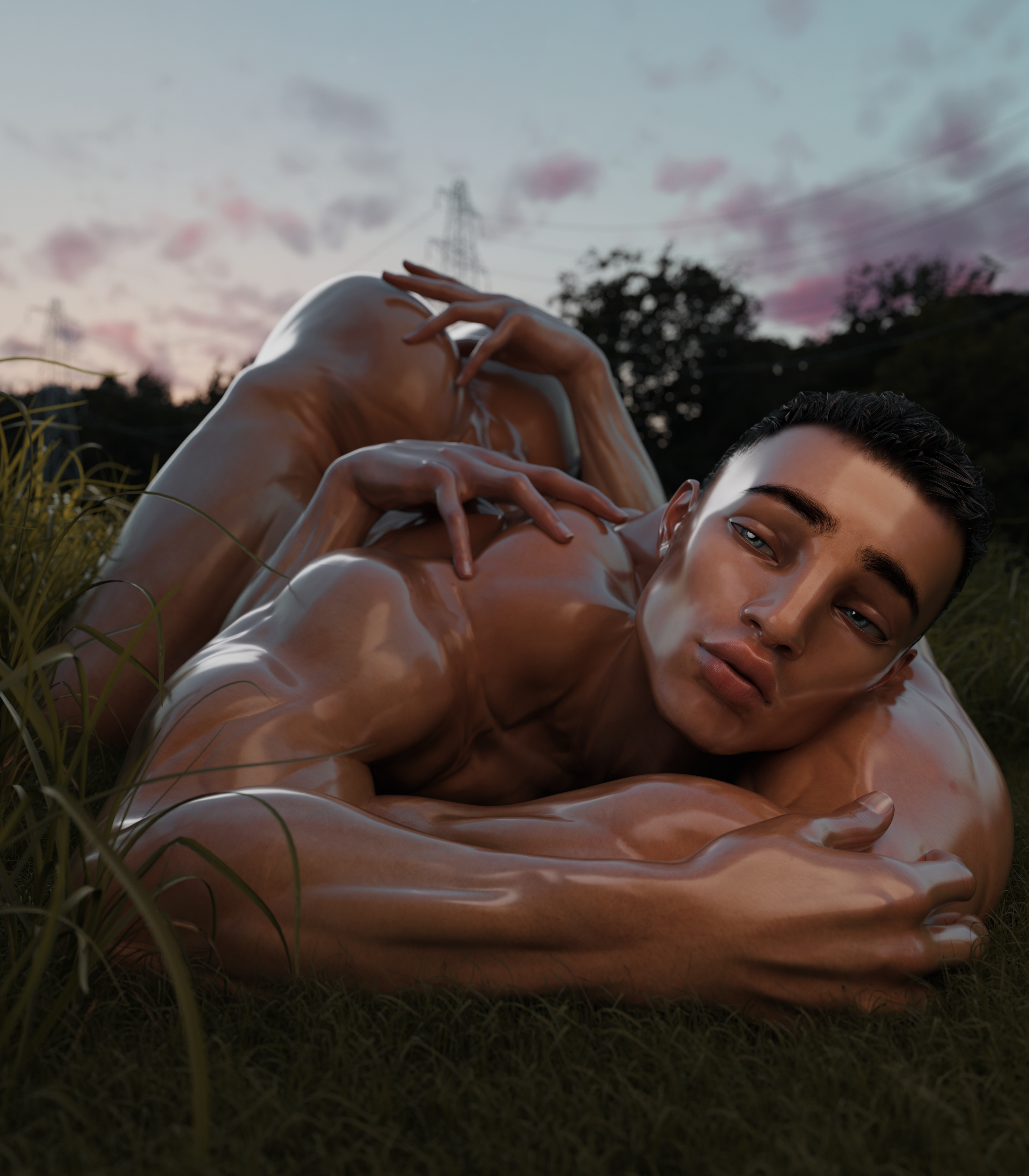 In the Grass at Dusk