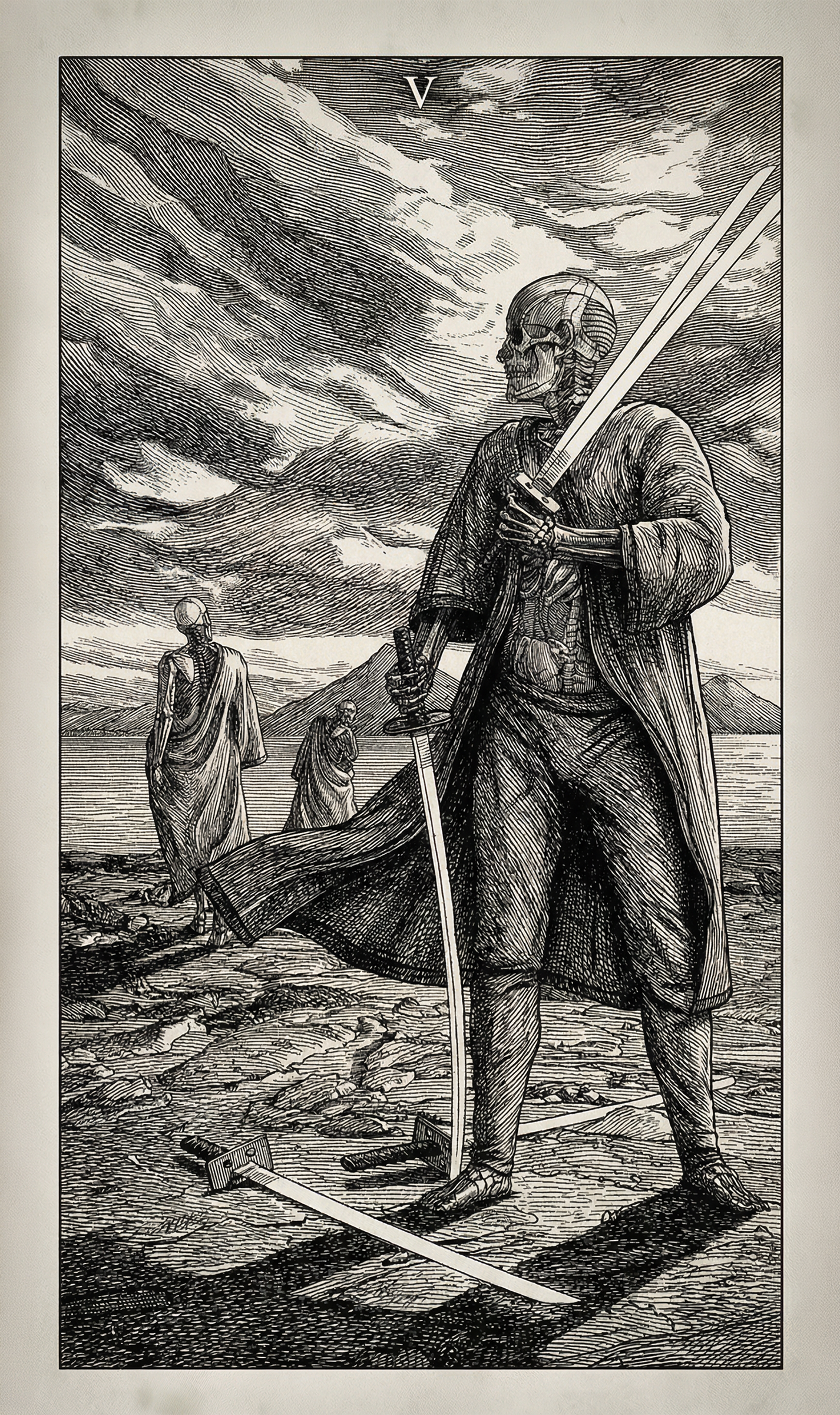 5 of Swords — Litho