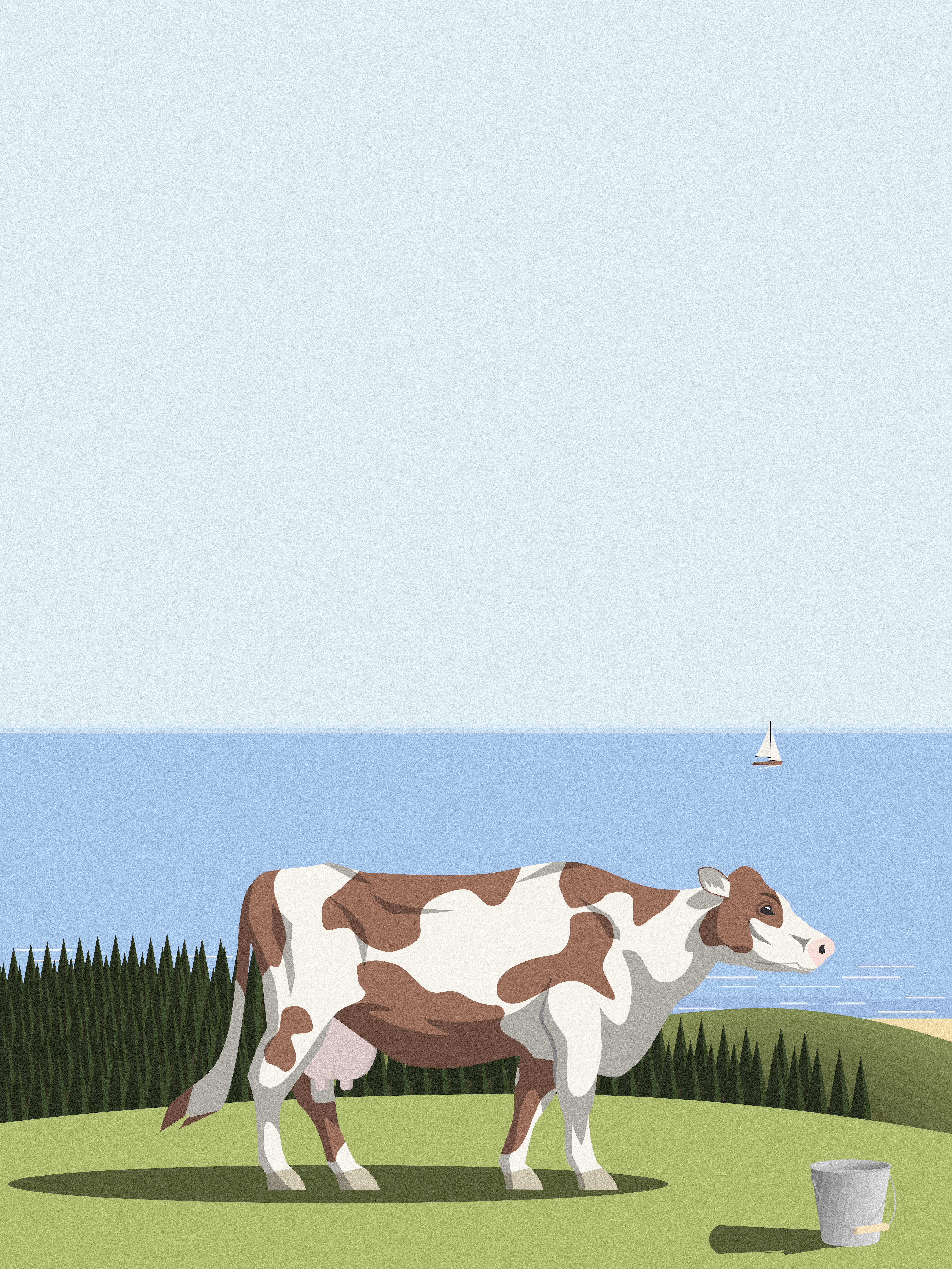 Cow on a hill