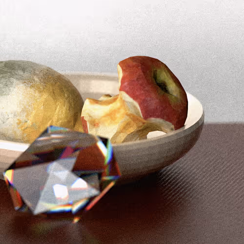 Still life with one lemon and an apple