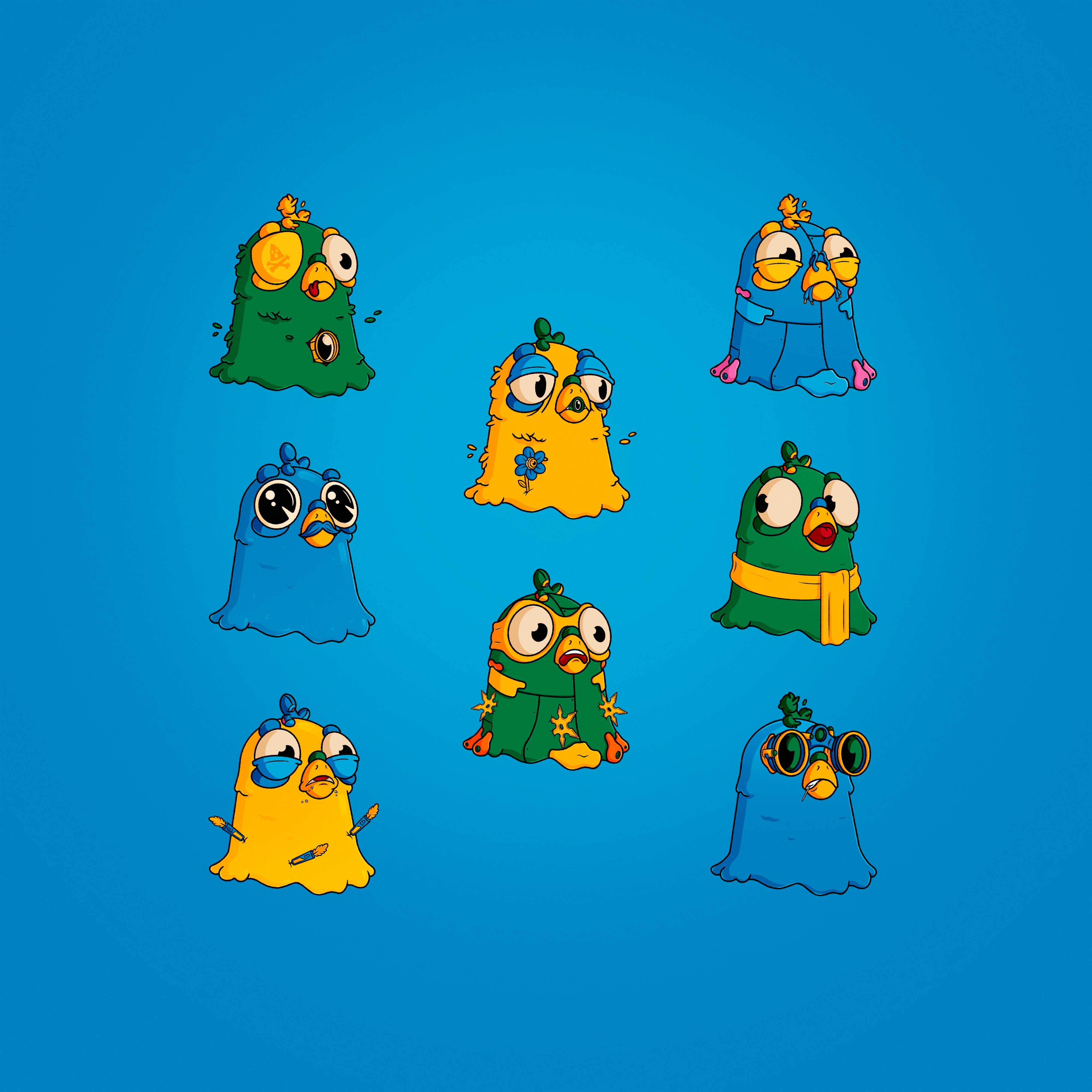 Squabble Head: Blue Pidgies