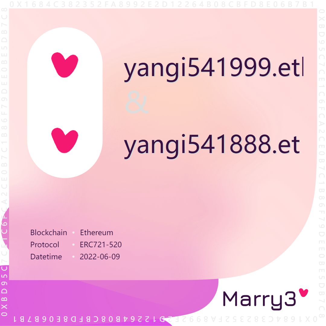 Marry3 #49 yangi541999.eth&yangi541888.eth