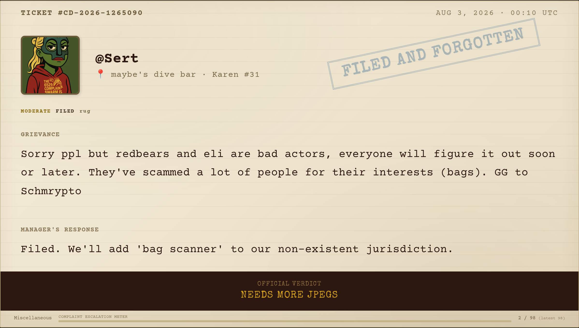 Complaint #268