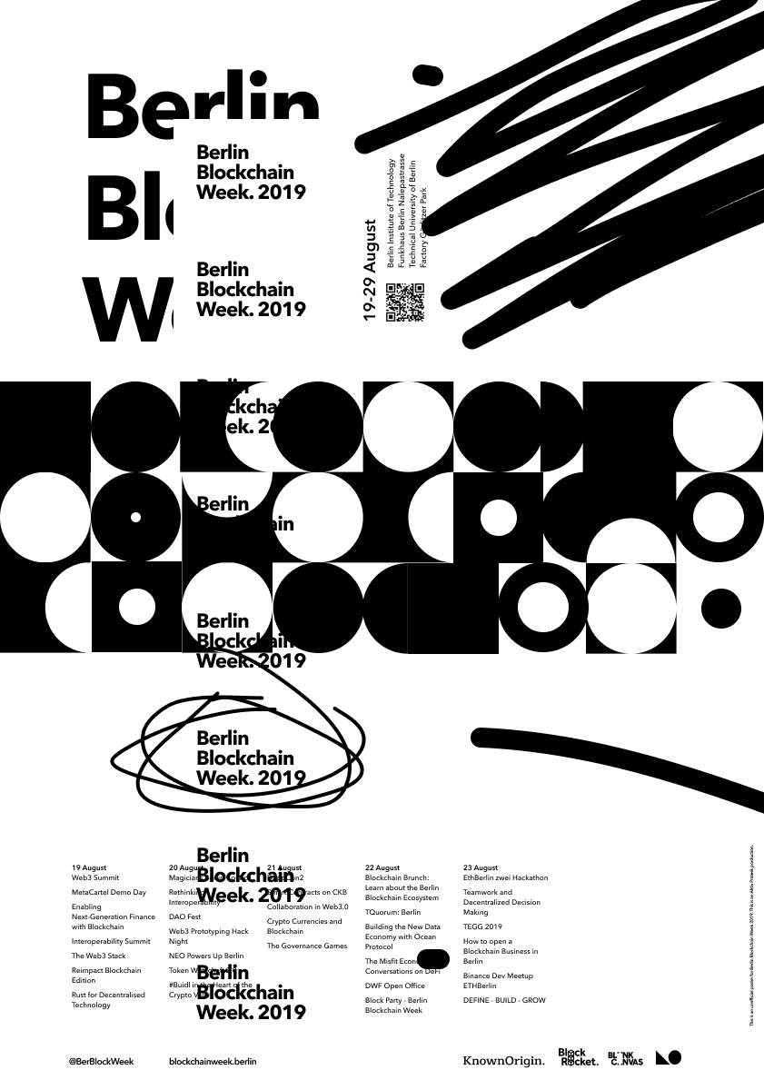 PlAkat Three. Unofficial Berlin Blockchain Week Poster