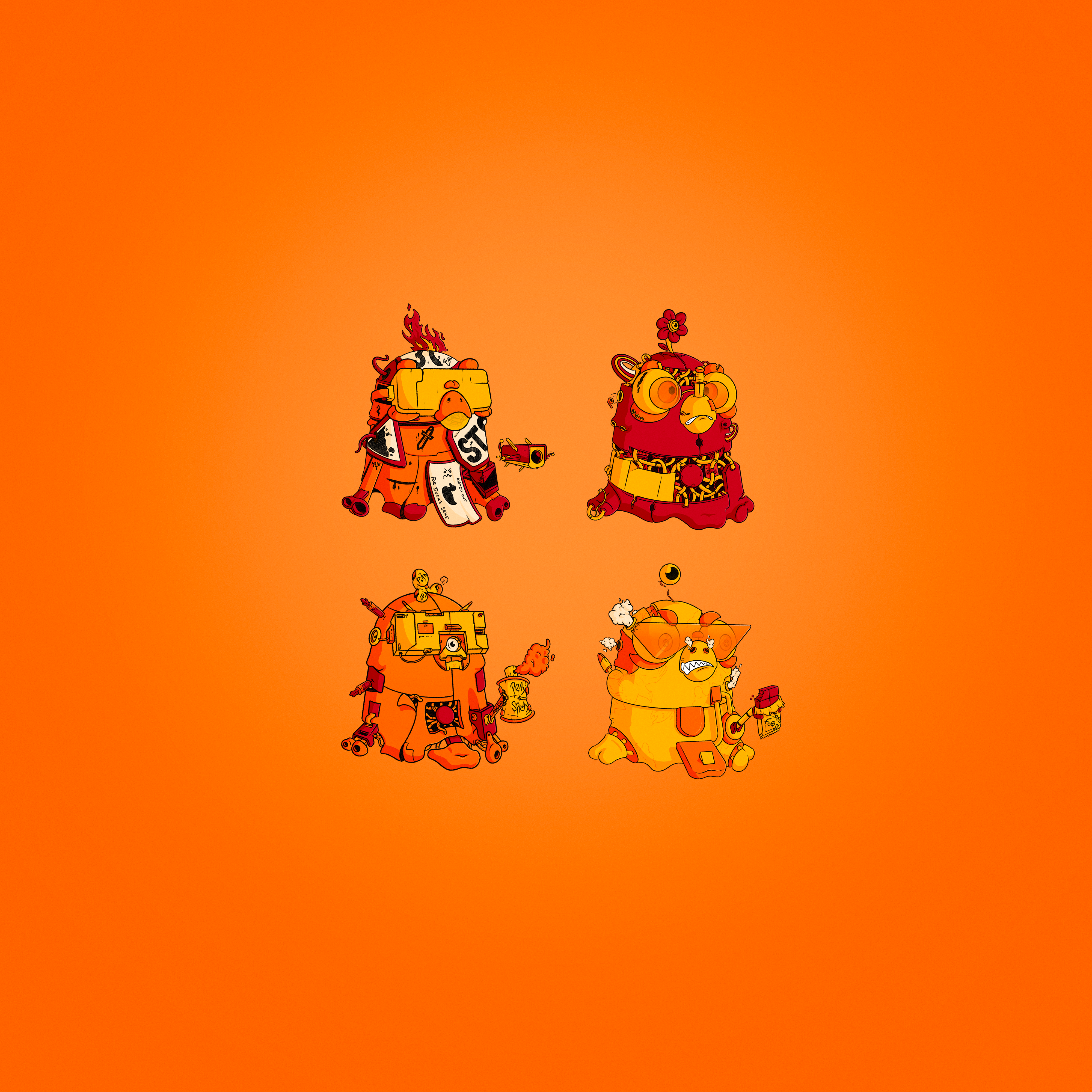 Squabble Heads: Orange Plant