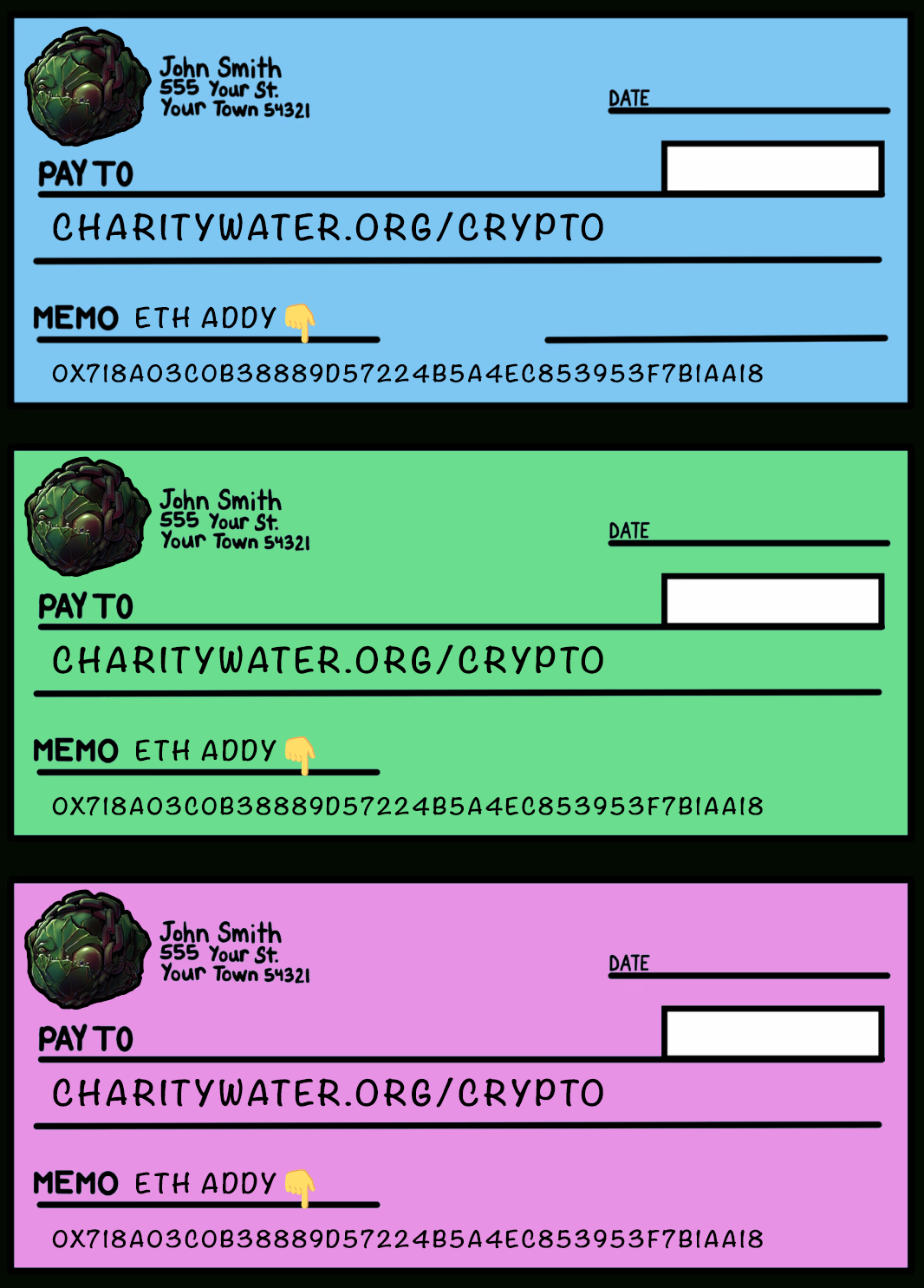 Cabbage Checks Charity Water