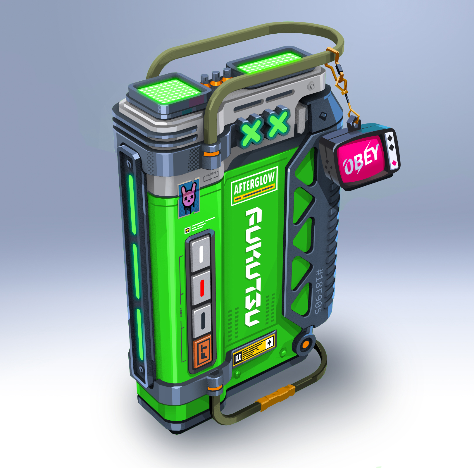 Stationary Green Afterglow